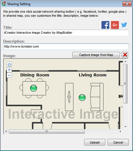 Setting dialog for social network button